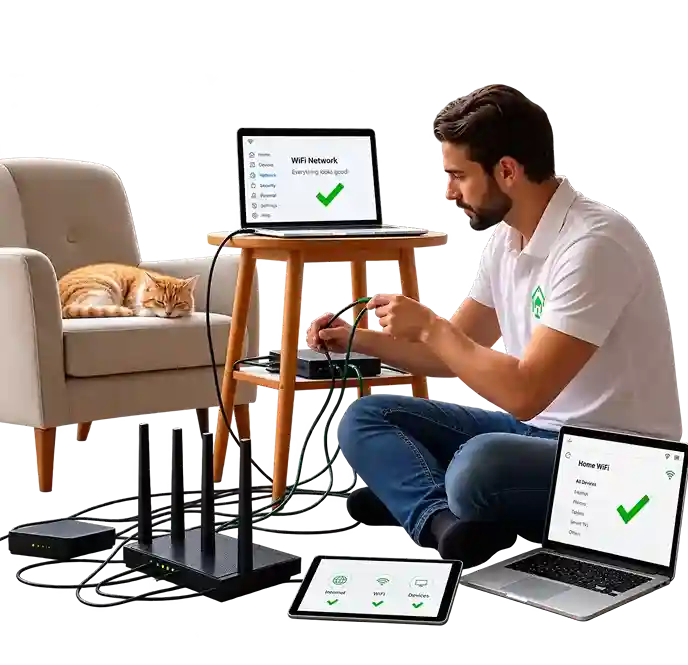 Transparent Home Wi‑Fi Setup Scene 1